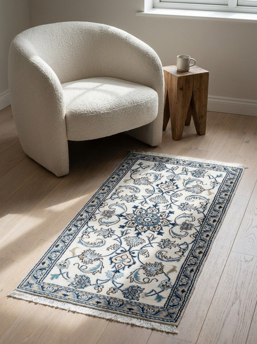 Nain 12La — Hand-knotted, 68x138 cm, Multicolor, 100% Virgin Wool | Detail view