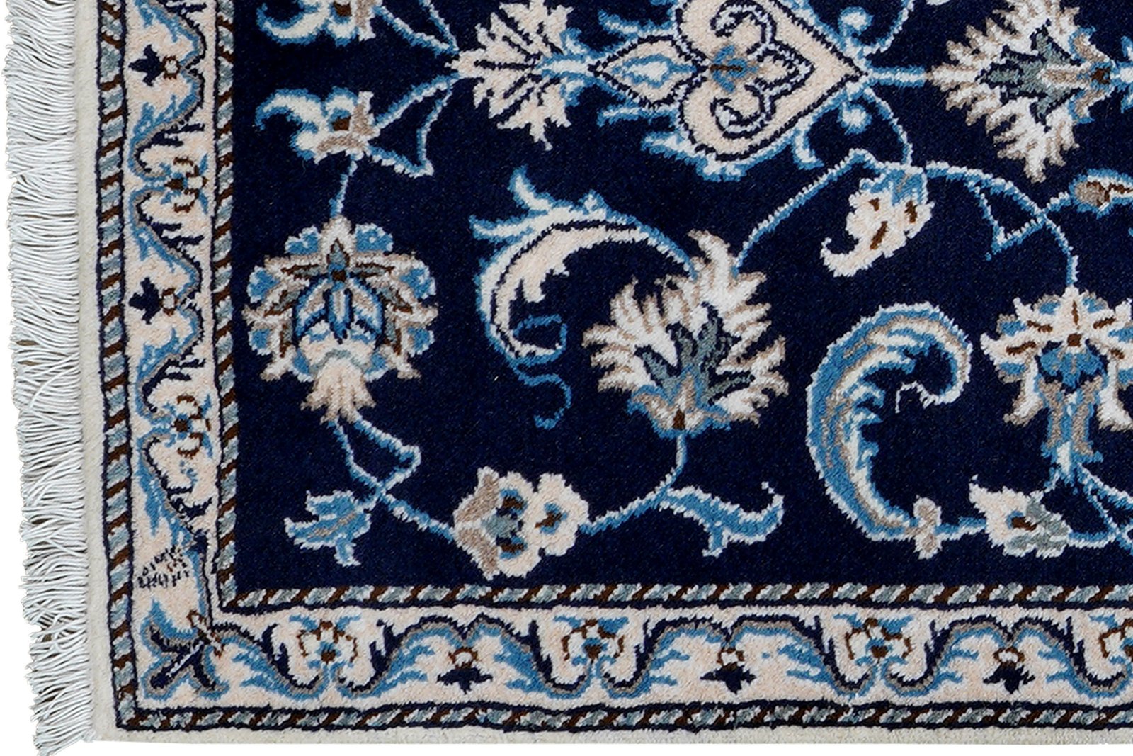 Nain 12La — Hand-knotted, 70x142 cm, Blue, 100% Virgin Wool | View 3