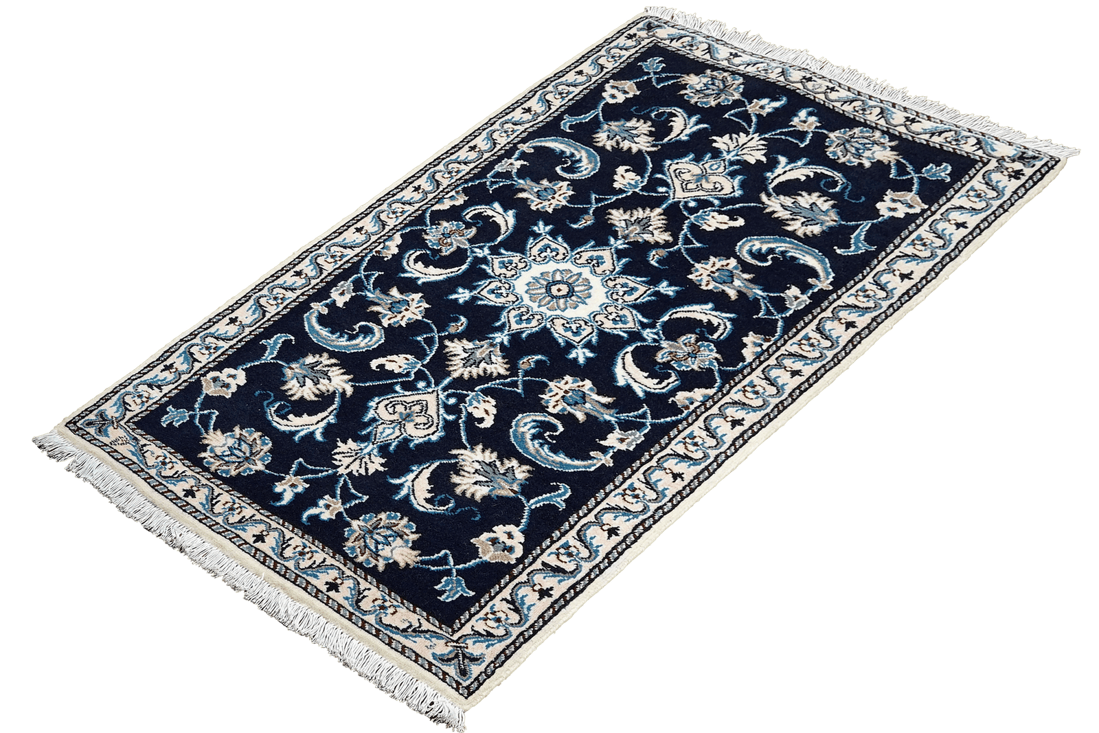 Nain 12La — Hand-knotted, 70x142 cm, Blue, 100% Virgin Wool | View 5
