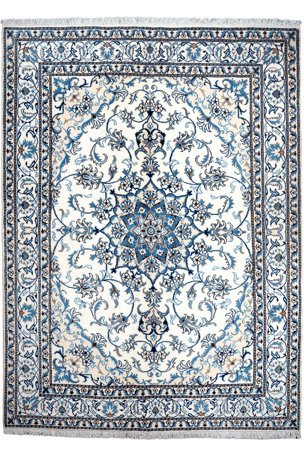 Nain 12La — Hand-knotted, 167x227 cm, Beige, 100% Virgin Wool | Main view