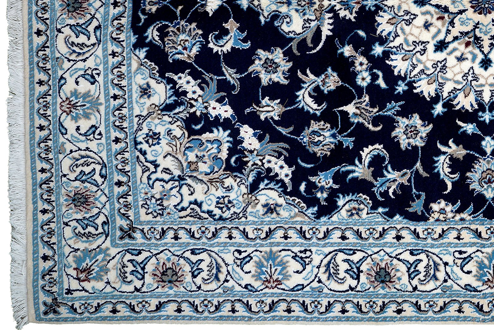 Nain 12La — Hand-knotted, 164x239 cm, Blue, 100% Virgin Wool | View 3