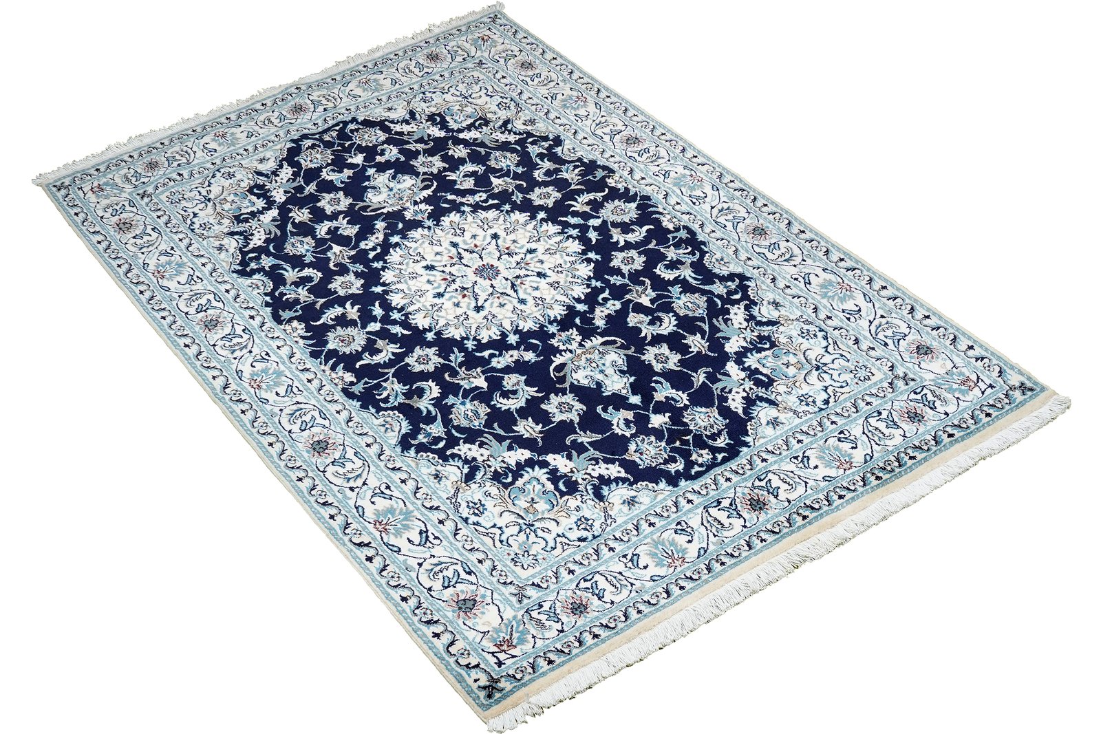 Nain 12La — Hand-knotted, 164x239 cm, Blue, 100% Virgin Wool | View 4