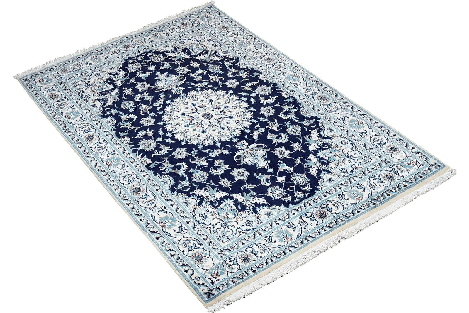 Nain 12La — Hand-knotted, 164x239 cm, Blue, 100% Virgin Wool | View 4