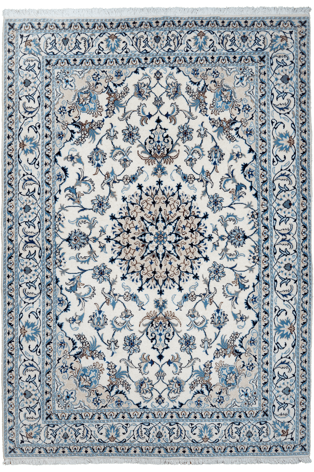 Nain 12La — Hand-knotted, 161x234 cm, Beige, 100% Virgin Wool | Main view