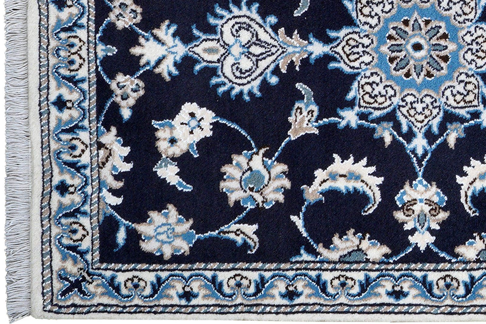 Nain 12La — Hand-knotted, 76x197 cm, Blue, 100% Virgin Wool | View 3