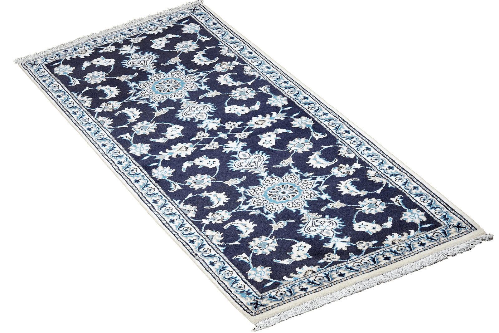 Nain 12La — Hand-knotted, 76x197 cm, Blue, 100% Virgin Wool | View 4