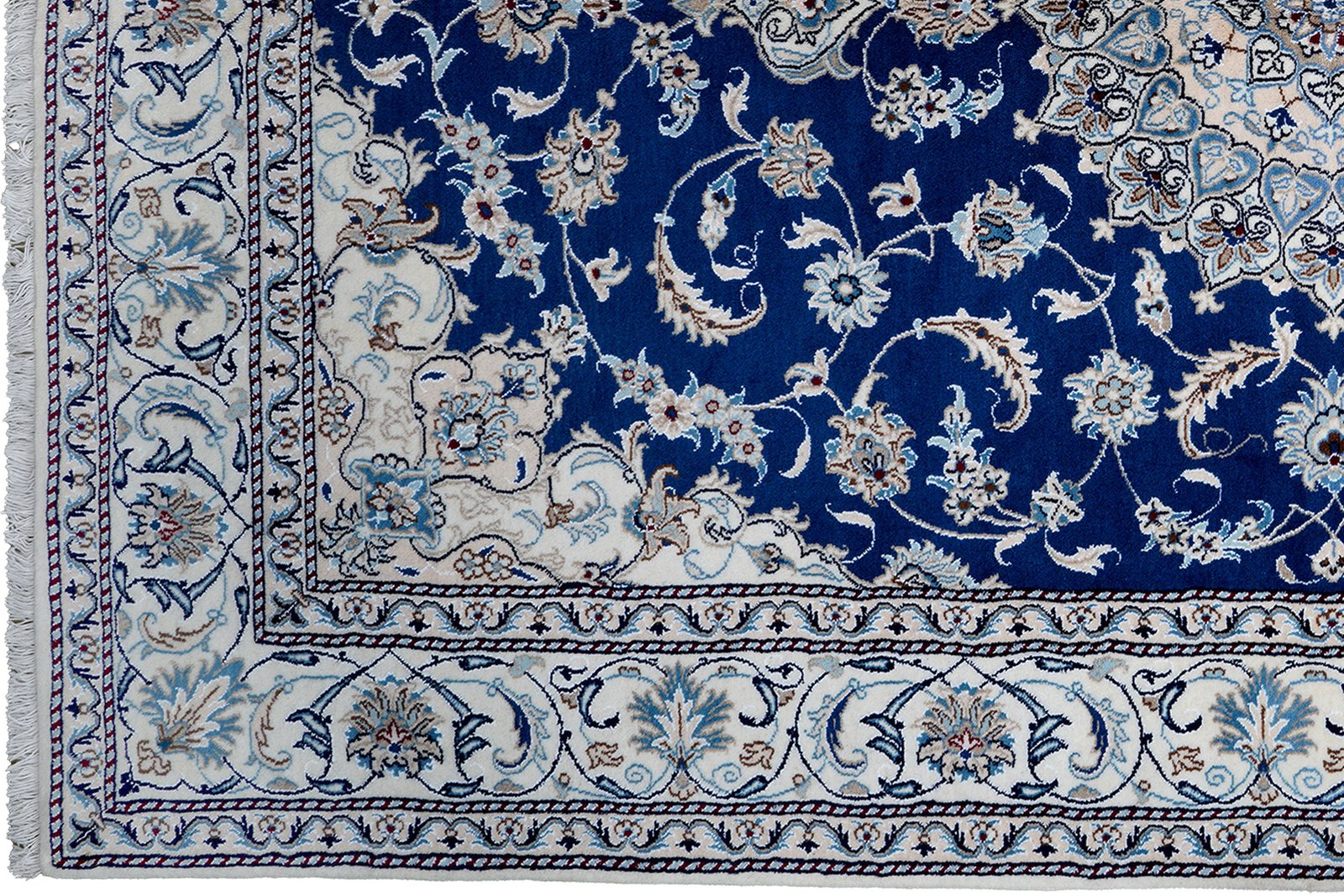 Nain 12La — Hand-knotted, 198x303 cm, Blue, 100% Virgin Wool | View 3