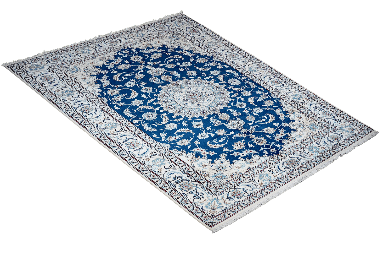 Nain 12La — Hand-knotted, 198x303 cm, Blue, 100% Virgin Wool | View 4