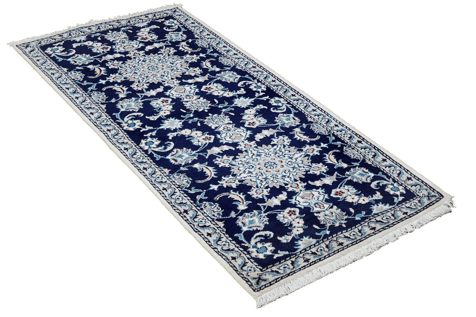 Nain 12La — Hand-knotted, 75x189 cm, Blue, 100% Virgin Wool | View 4
