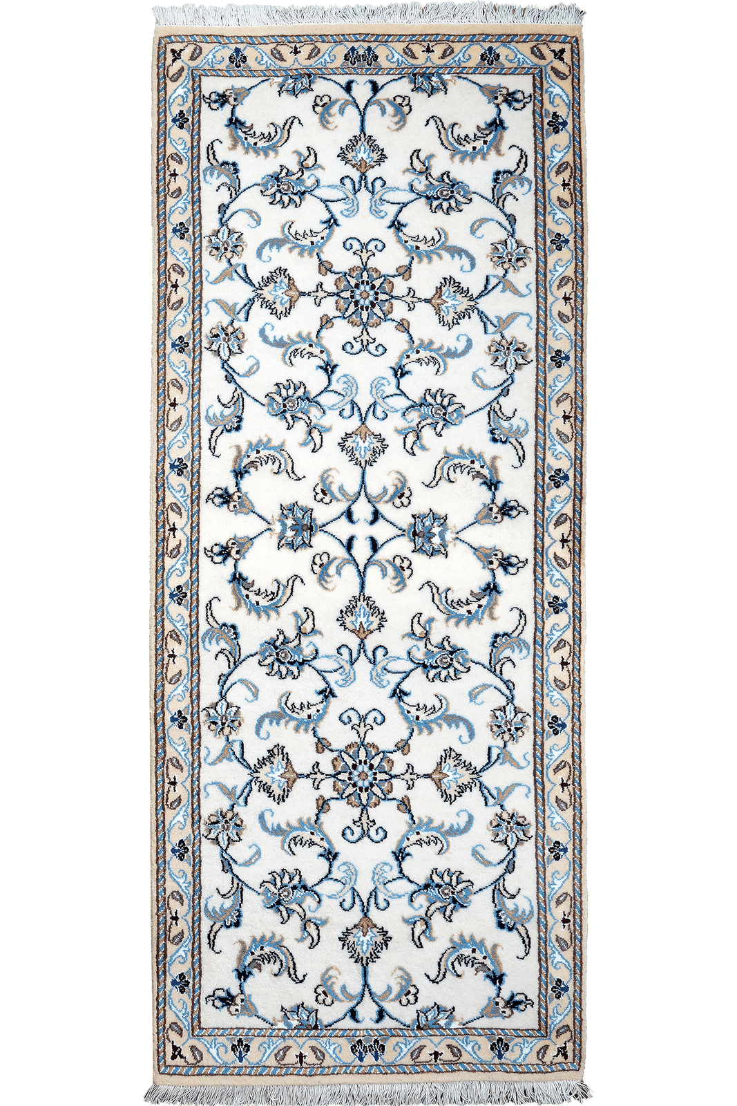 Nain 12La — Hand-knotted, 77x197 cm, Beige, 100% Virgin Wool | Main view