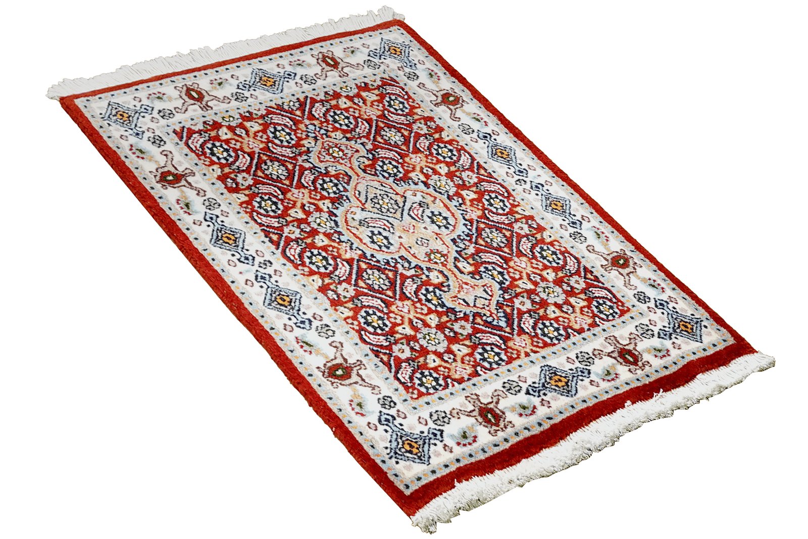 Moud Mahi — Hand-knotted, 41x58 cm, Red, 100% Virgin Wool | View 4