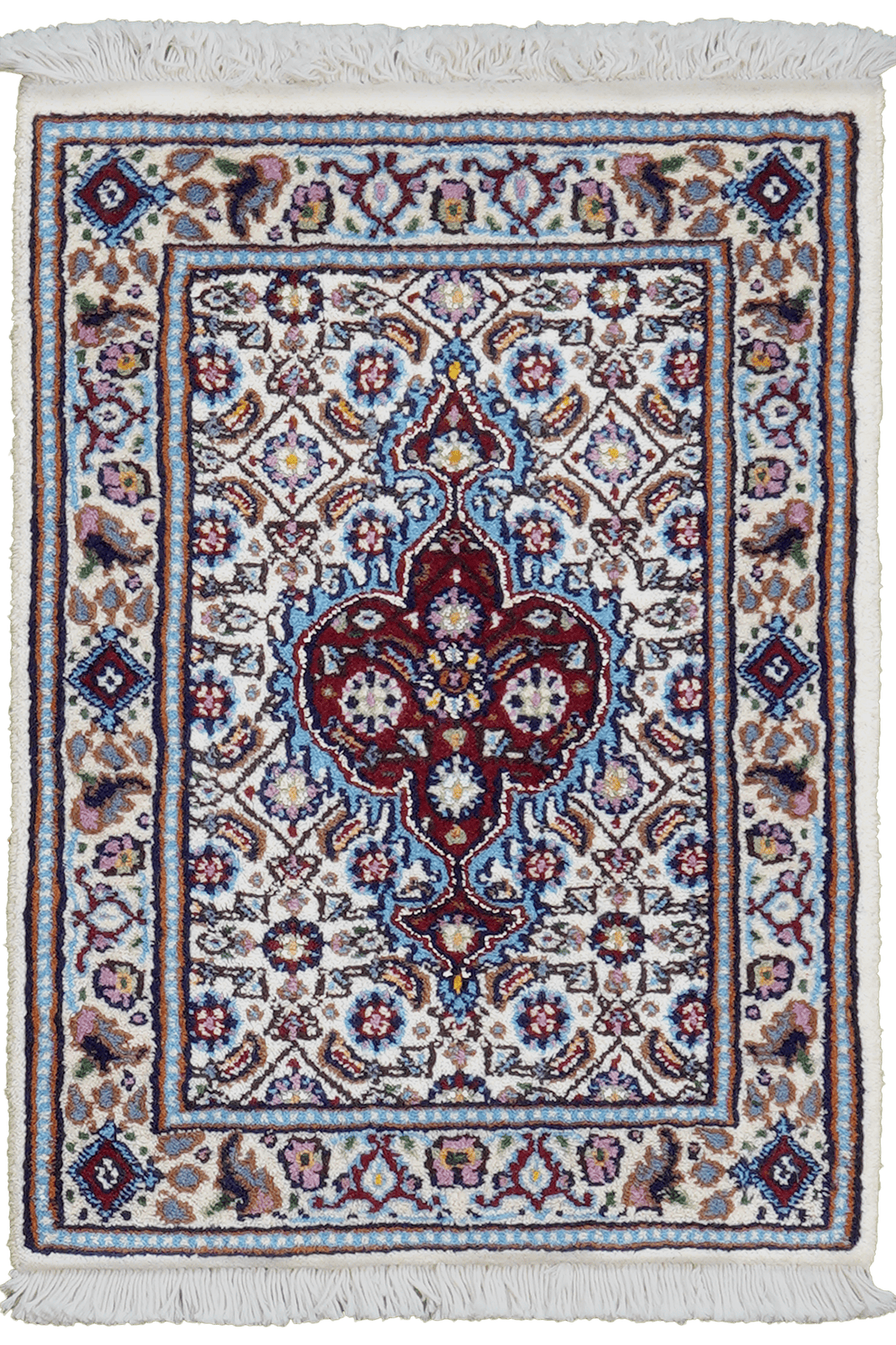Moud Mahi — Hand-knotted, 39x56 cm, Beige, 100% Virgin Wool | Main view