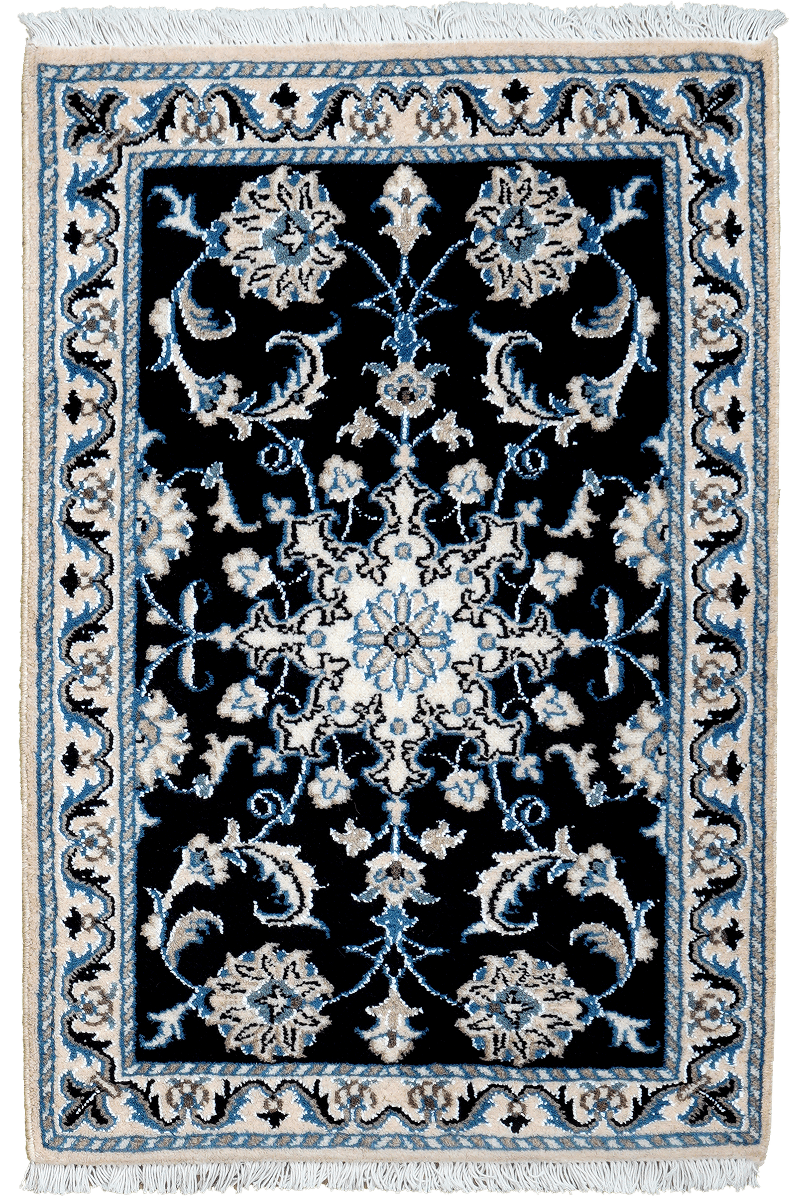 Nain 12La — Hand-knotted, 59x87 cm, Blue, 100% Virgin Wool | Main view