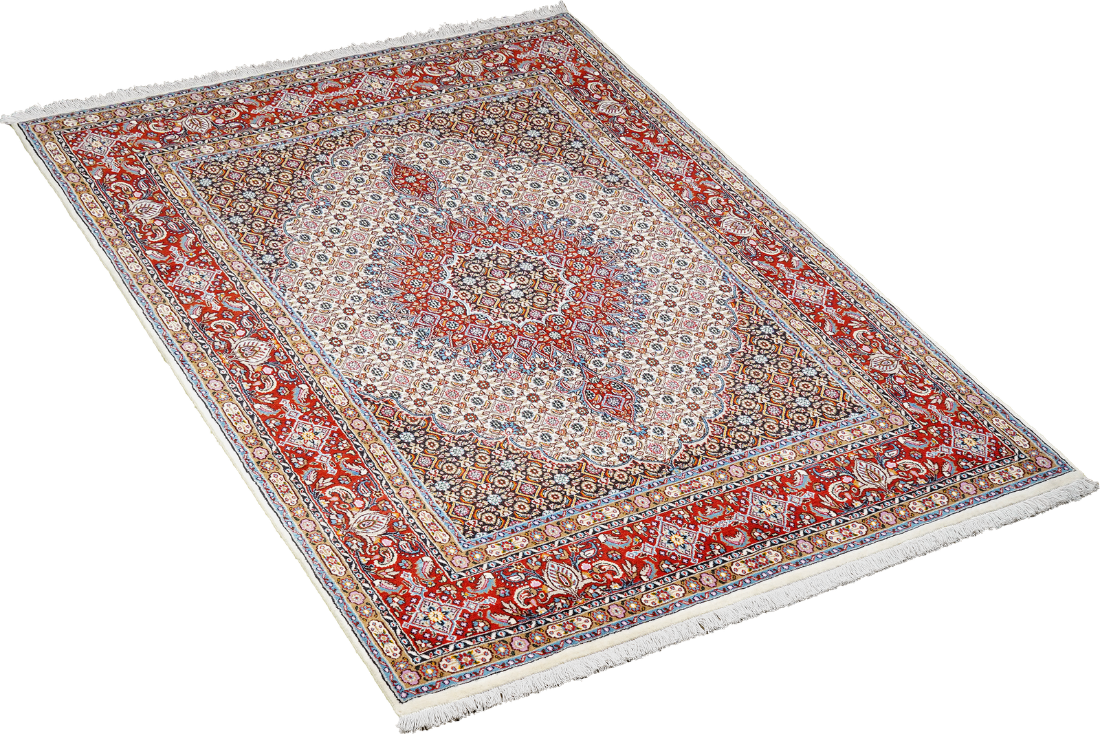 Moud Mahi — Hand-knotted, 142x201 cm, Beige, 100% Virgin Wool | View 4
