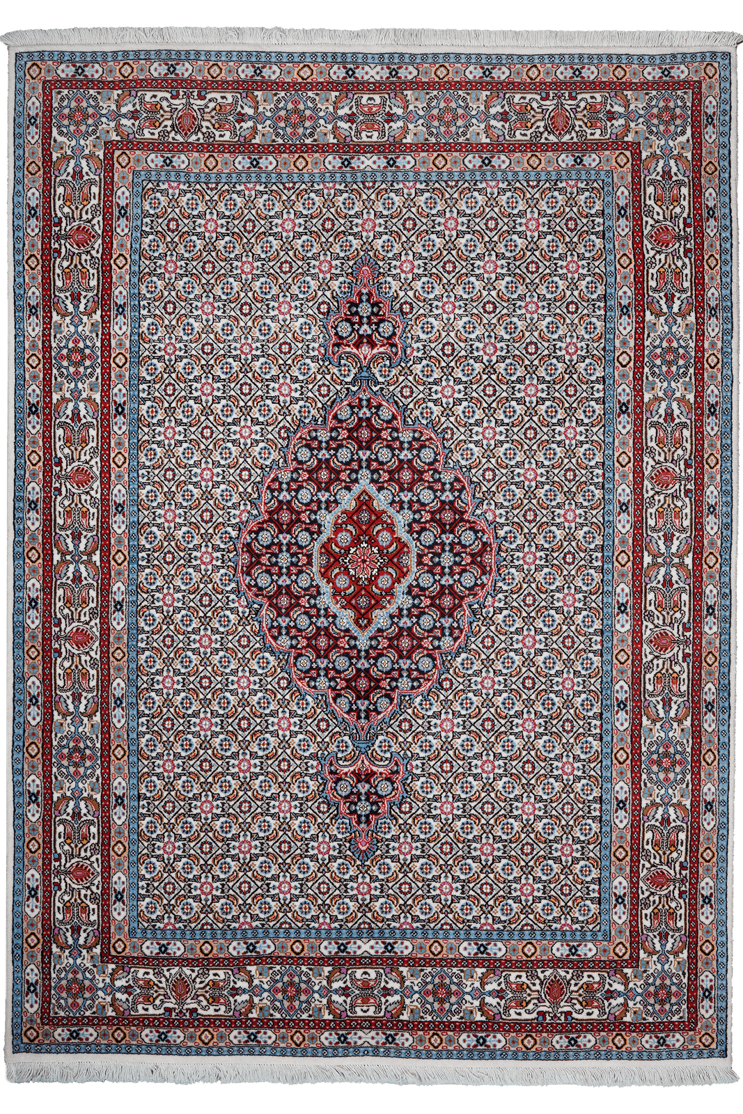 Moud Mahi — Hand-knotted, 144x205 cm, Beige, 100% Virgin Wool | Main view