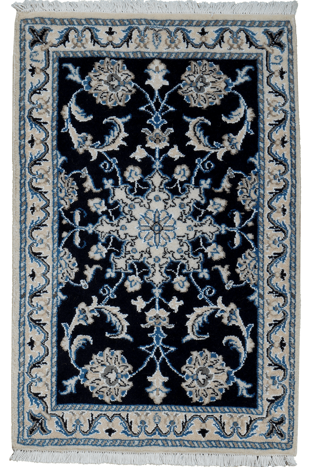 Nain 12La — Hand-knotted, 59x90 cm, Blue, 100% Virgin Wool | Main view