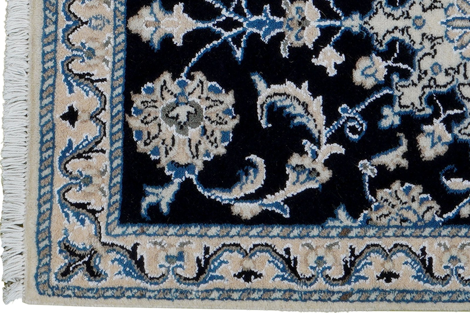 Nain 12La — Hand-knotted, 59x90 cm, Blue, 100% Virgin Wool | View 3