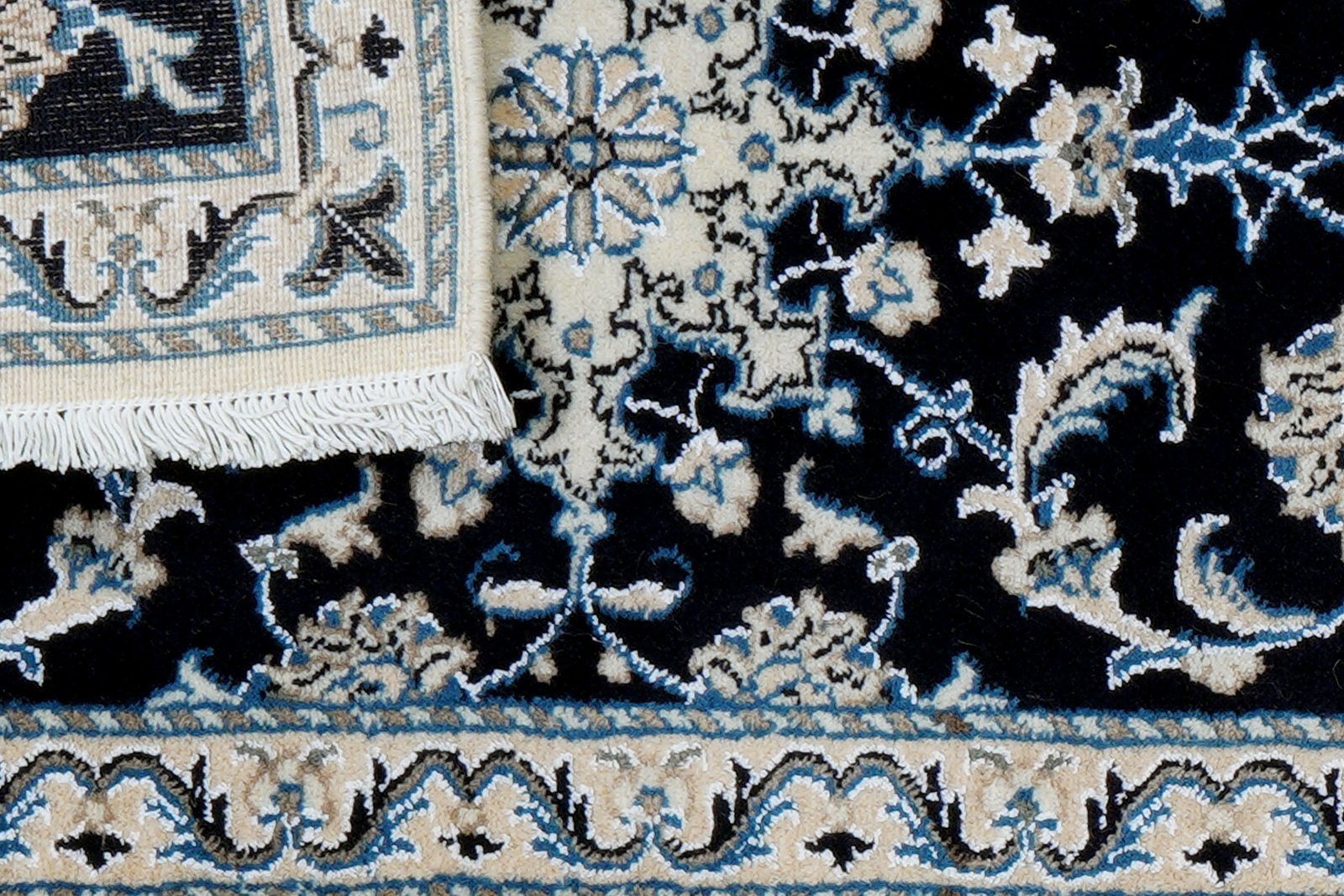 Nain 12La — Hand-knotted, 59x90 cm, Blue, 100% Virgin Wool | View 7