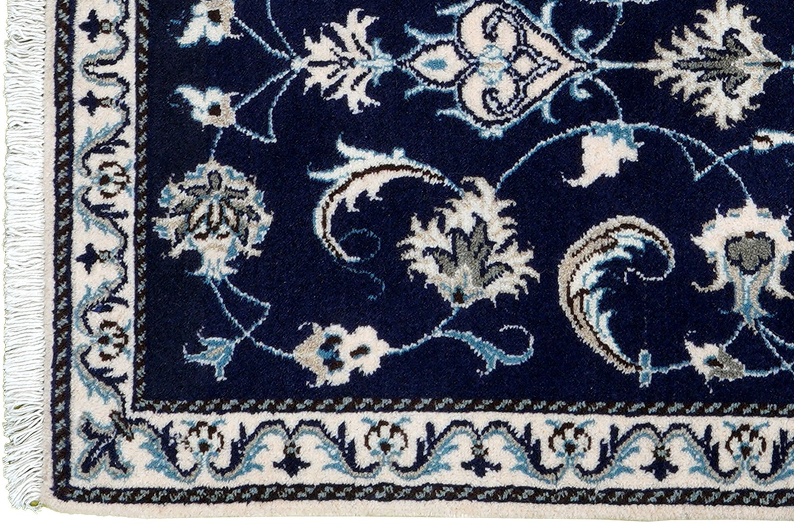 Nain 12La — Hand-knotted, 68x140 cm, Blue, 100% Virgin Wool | View 3