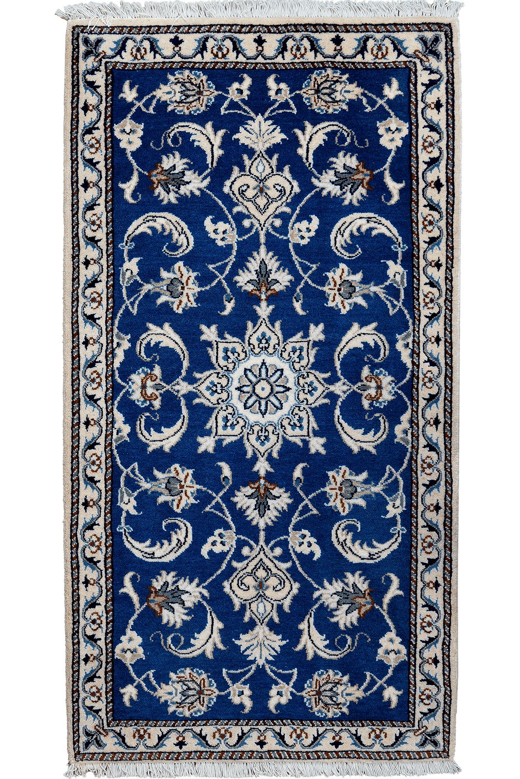 Nain 12La — Hand-knotted, 72x136 cm, Blue, 100% Virgin Wool | Main view