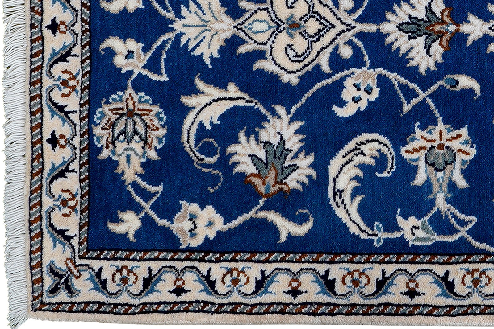 Nain 12La — Hand-knotted, 72x136 cm, Blue, 100% Virgin Wool | View 3