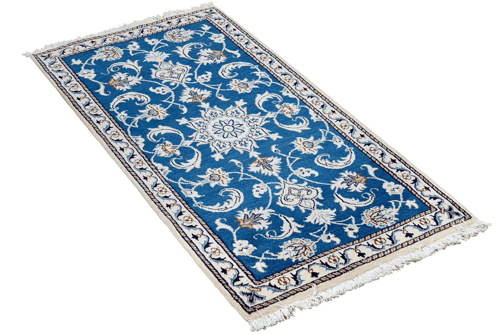 Nain 12La — Hand-knotted, 72x136 cm, Blue, 100% Virgin Wool | View 4