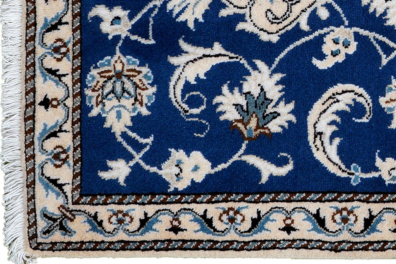 Nain 12La — Hand-knotted, 71x139 cm, Blue, 100% Virgin Wool | View 3