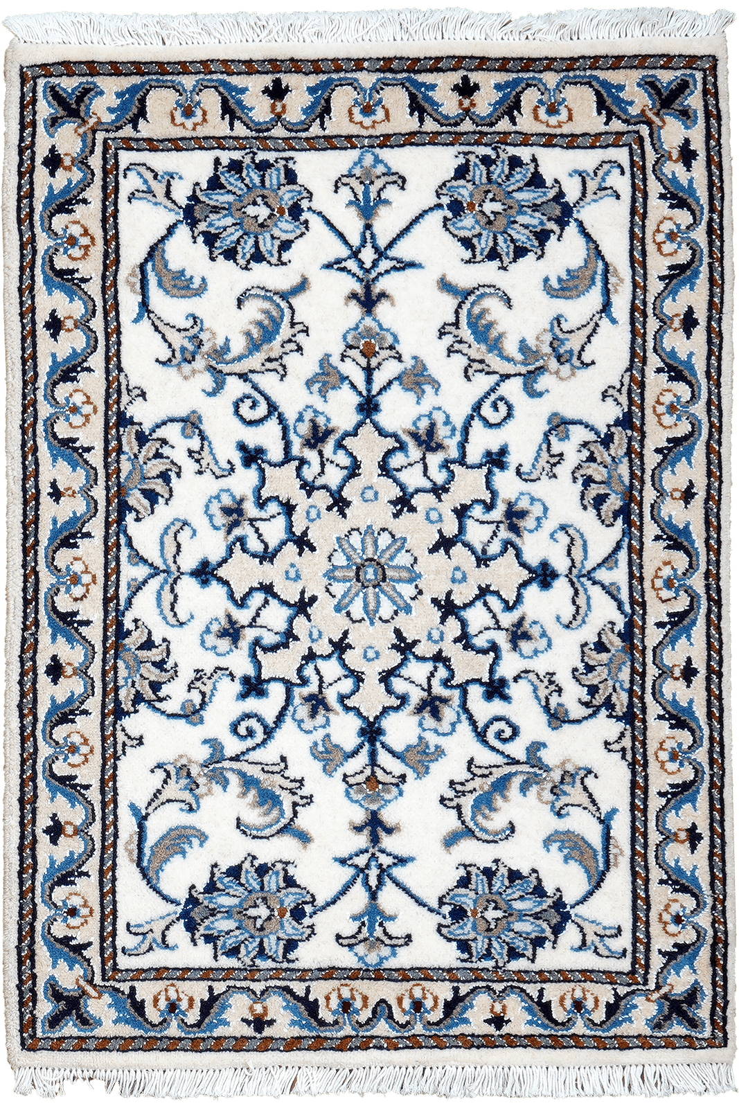 Nain 12La — Hand-knotted, 60x85 cm, Beige, 100% Virgin Wool | Main view