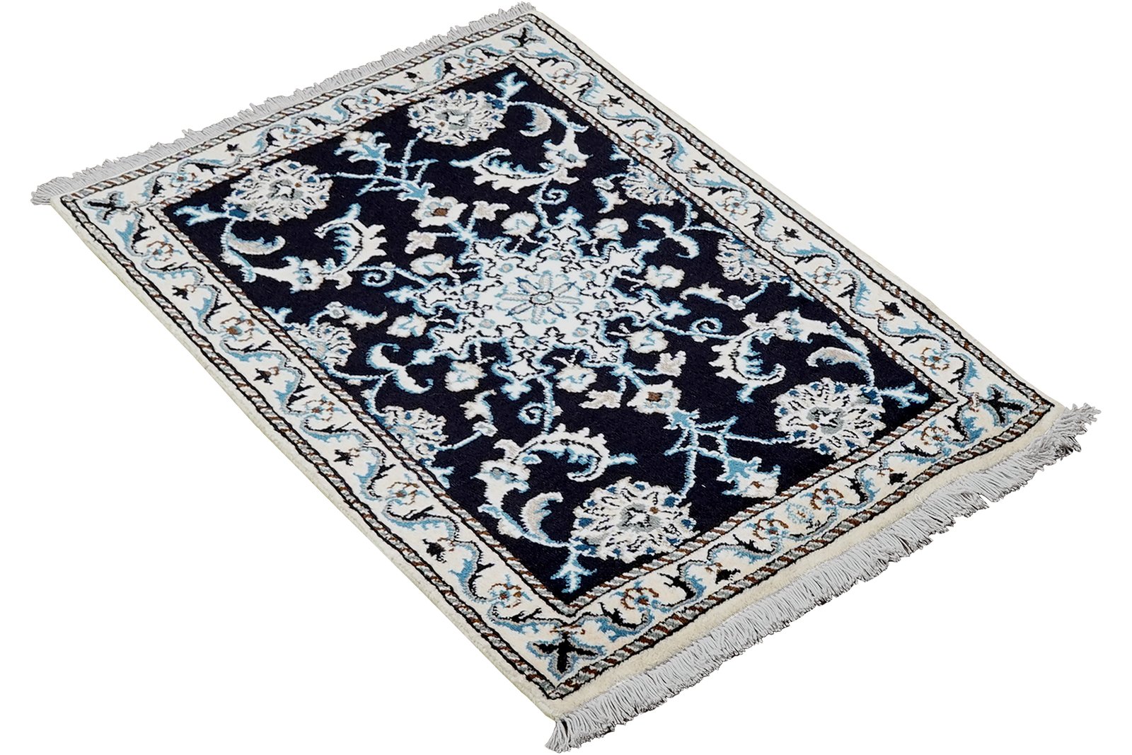 Nain 12La — Hand-knotted, 60x88 cm, Blue, 100% Virgin Wool | View 4