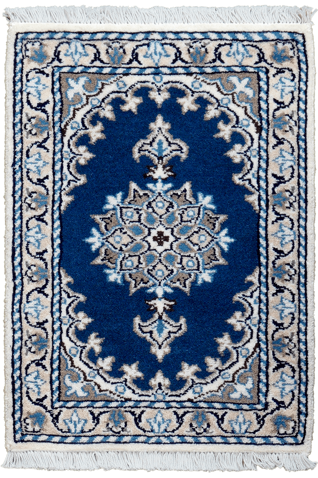 Nain 12La — Hand-knotted, 39x56 cm, Blue, 100% Virgin Wool | Main view