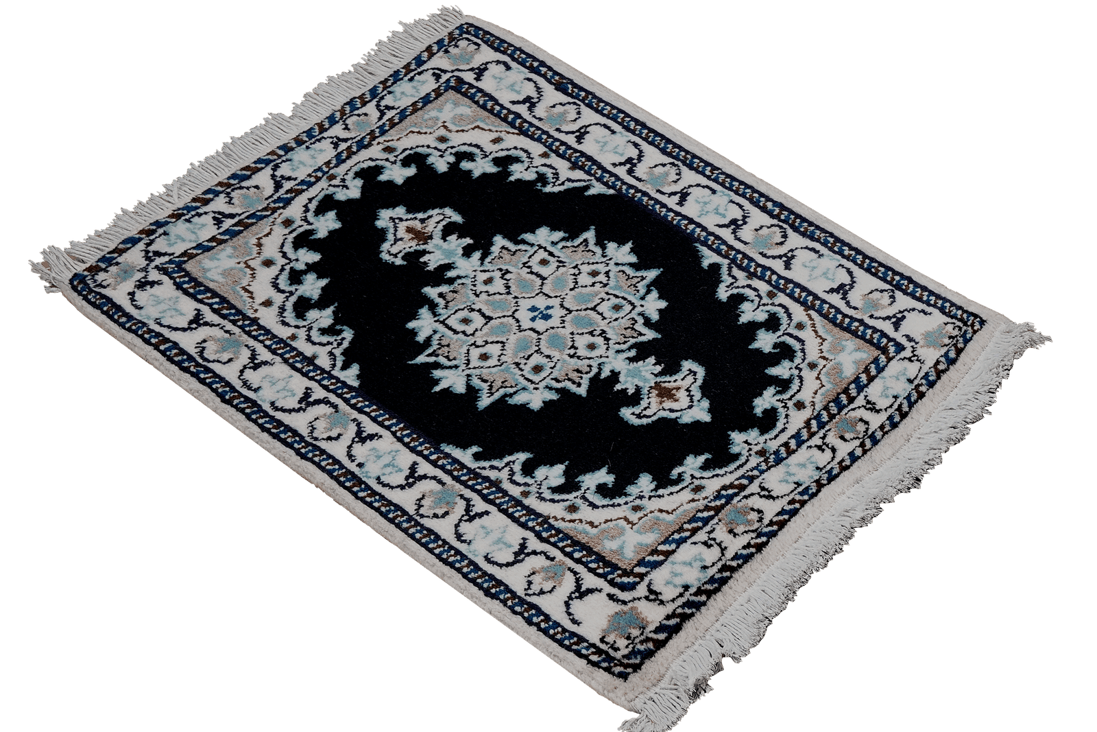 Nain 12La — Hand-knotted, 40x61 cm, Blue, 100% Virgin Wool | View 4