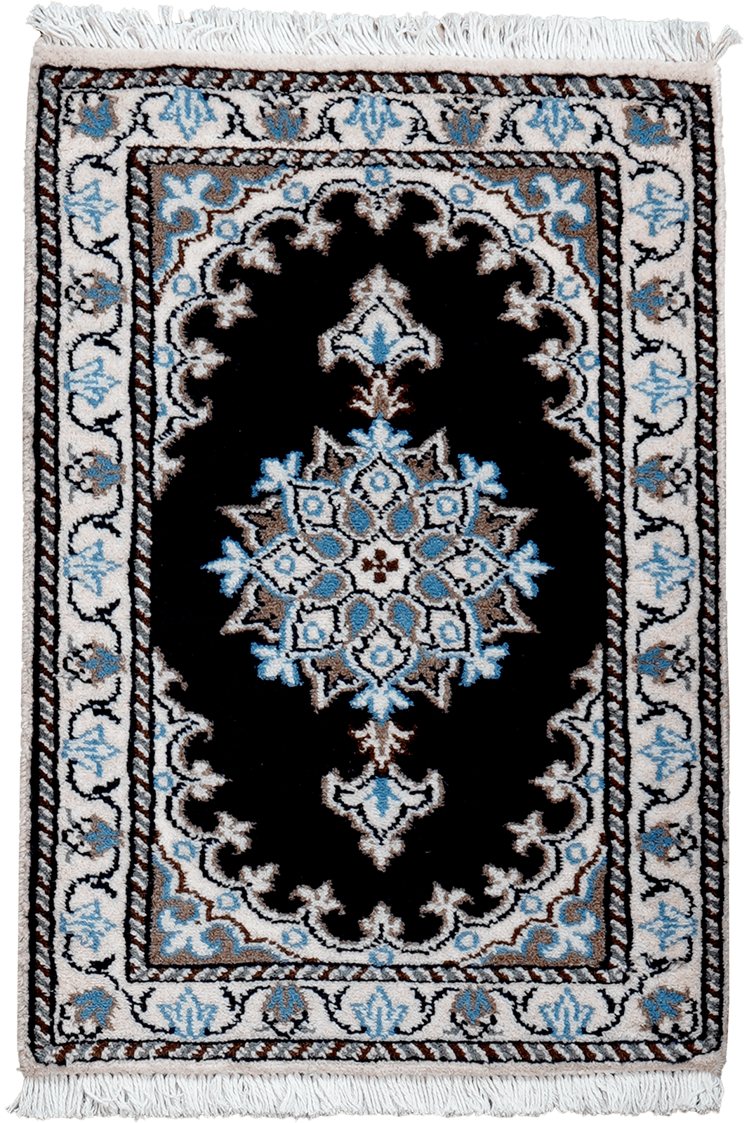 Nain 12La — Hand-knotted, 41x59 cm, Blue, 100% Virgin Wool | Main view