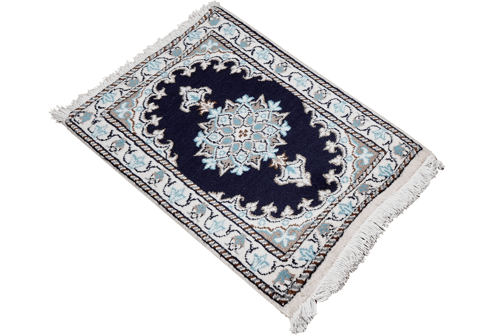 Nain 12La — Hand-knotted, 41x59 cm, Blue, 100% Virgin Wool | View 4