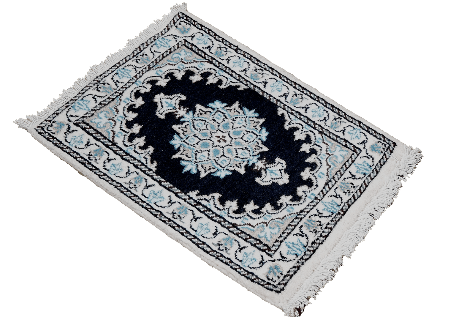 Nain 12La — Hand-knotted, 40x58 cm, Blue, 100% Virgin Wool | View 4