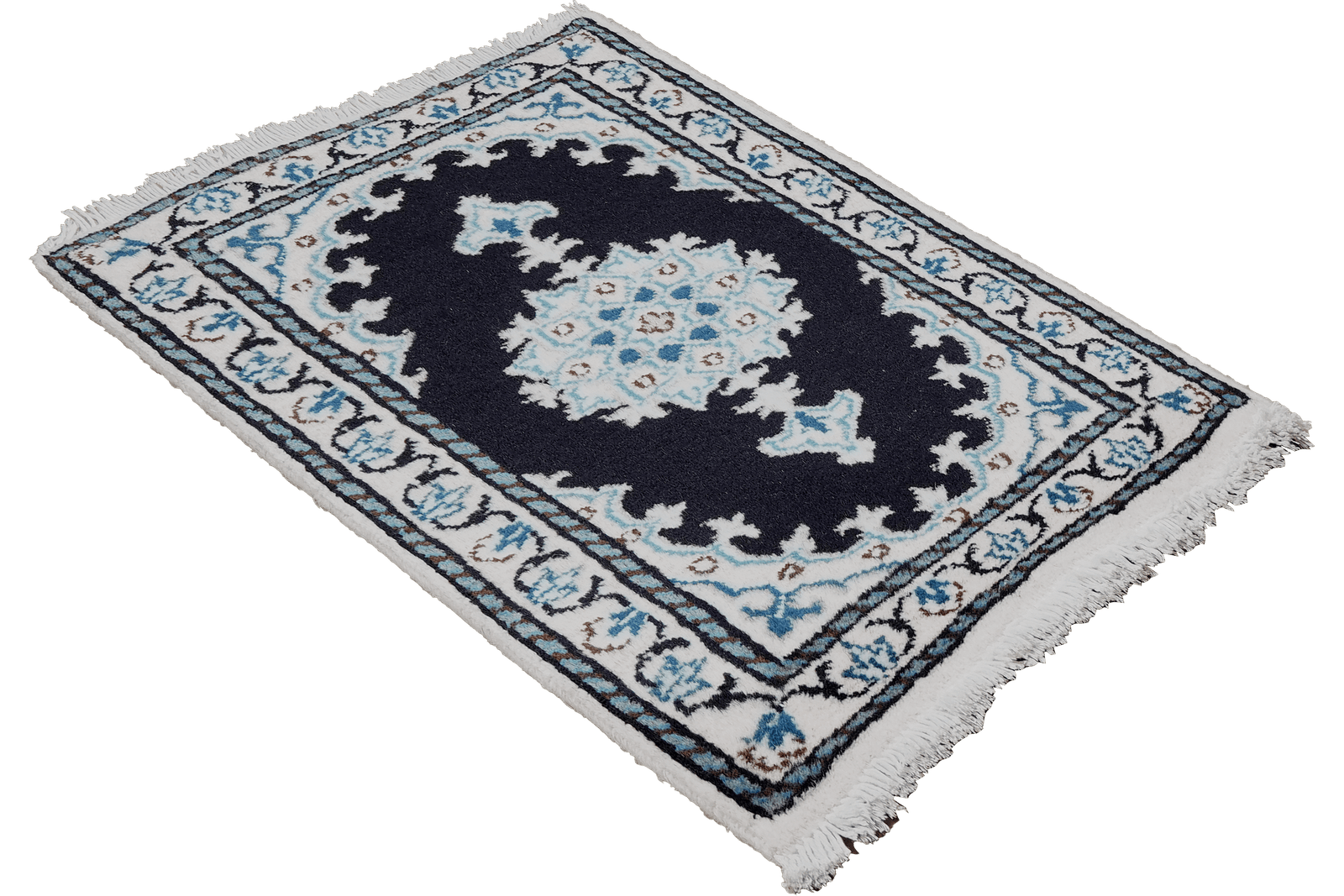Nain 12La — Hand-knotted, 41x61 cm, Blue, 100% Virgin Wool | View 4