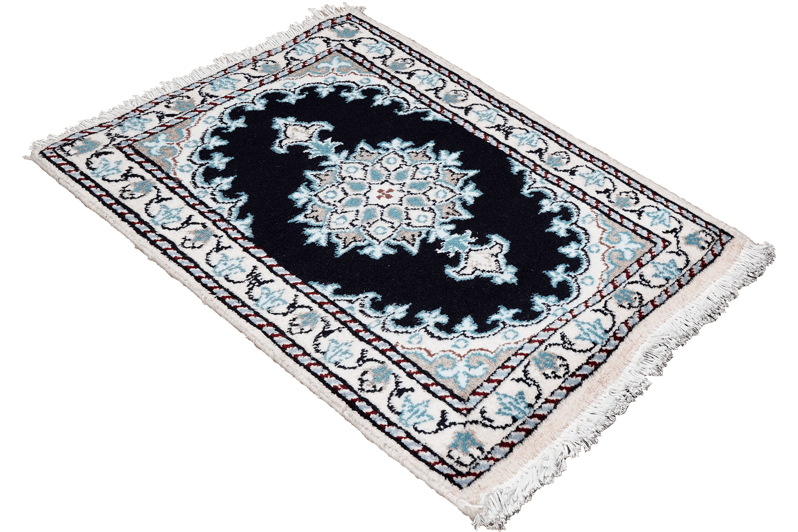 Nain 12La — Hand-knotted, 41x64 cm, Blue, 100% Virgin Wool | View 4