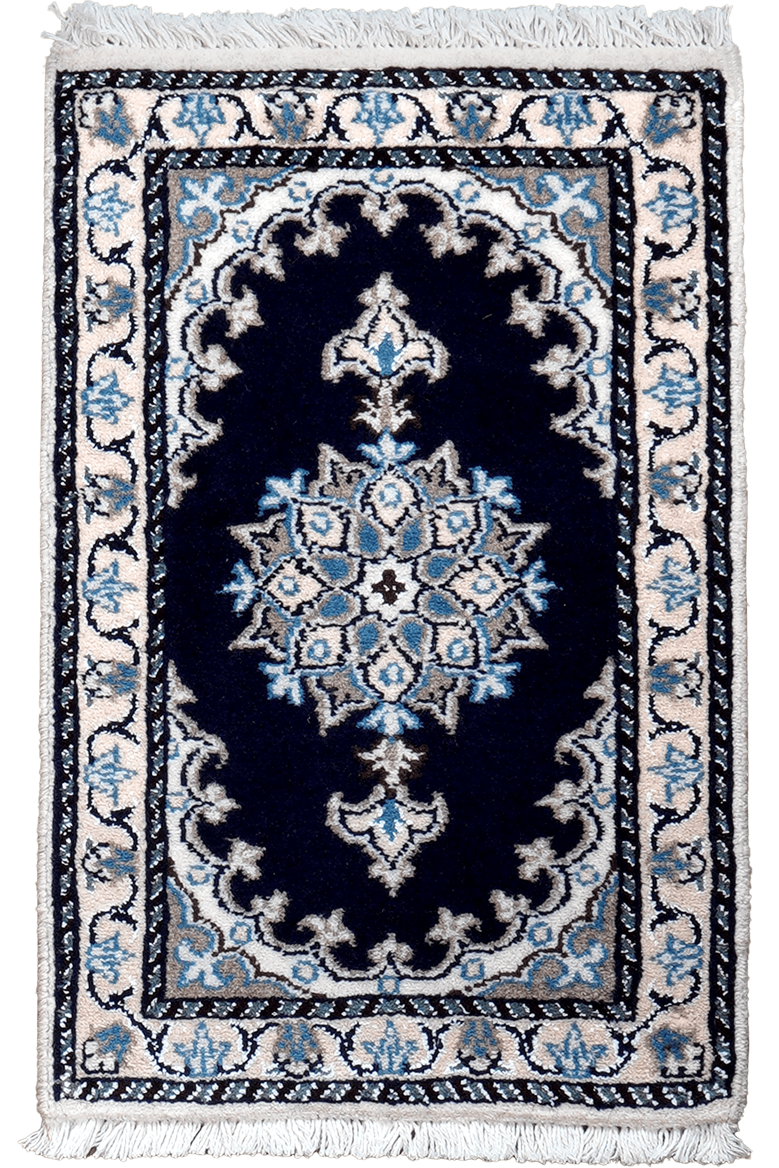 Nain 12La — Hand-knotted, 37x59 cm, Blue, 100% Virgin Wool | Main view