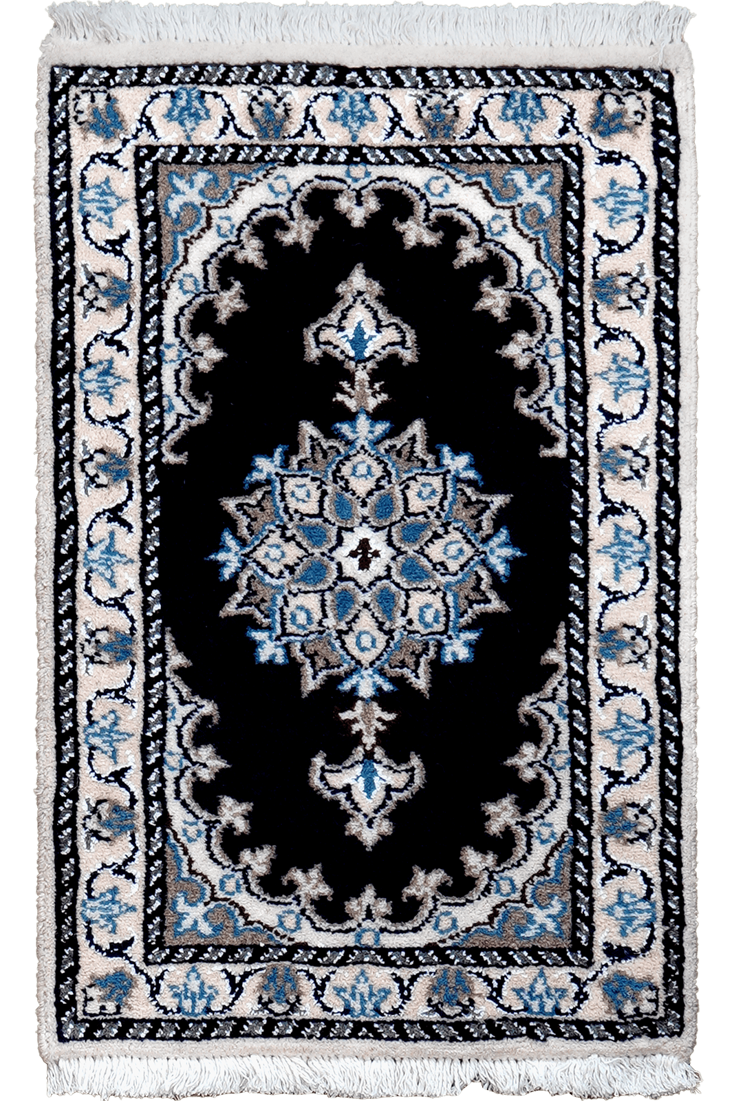 Nain 12La — Hand-knotted, 38x60 cm, Blue, 100% Virgin Wool | Main view