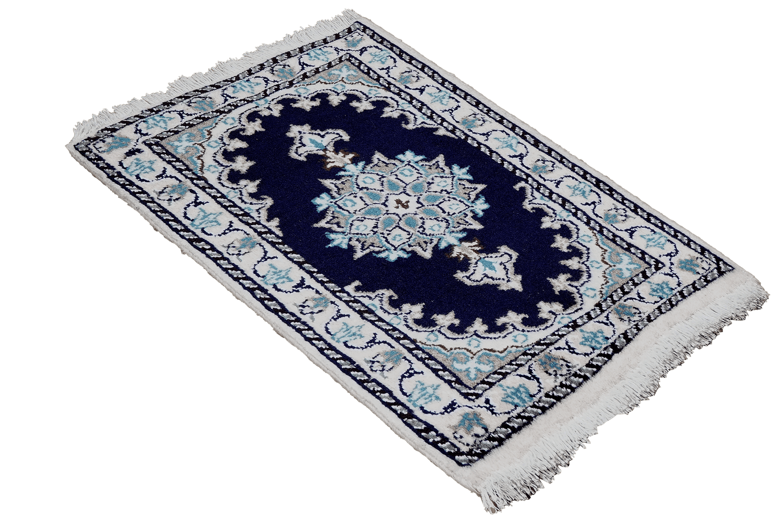 Nain 12La — Hand-knotted, 38x60 cm, Blue, 100% Virgin Wool | View 4