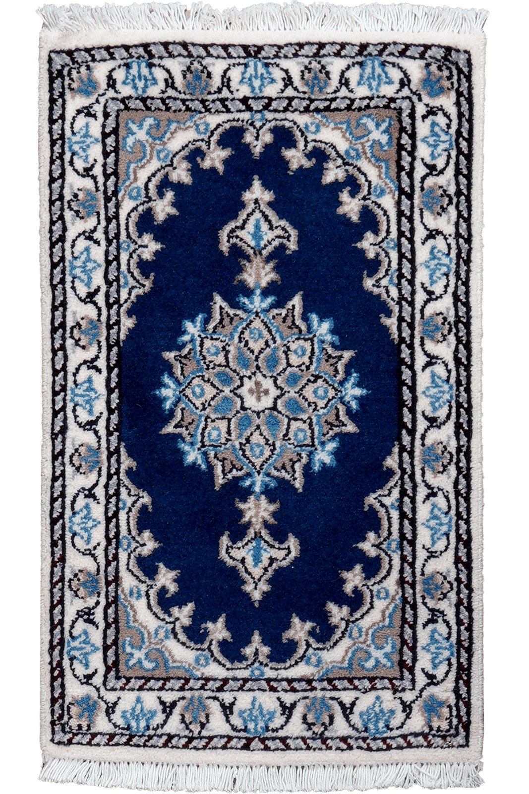 Nain 12La — Hand-knotted, 36x60 cm, Blue, 100% Virgin Wool | Main view