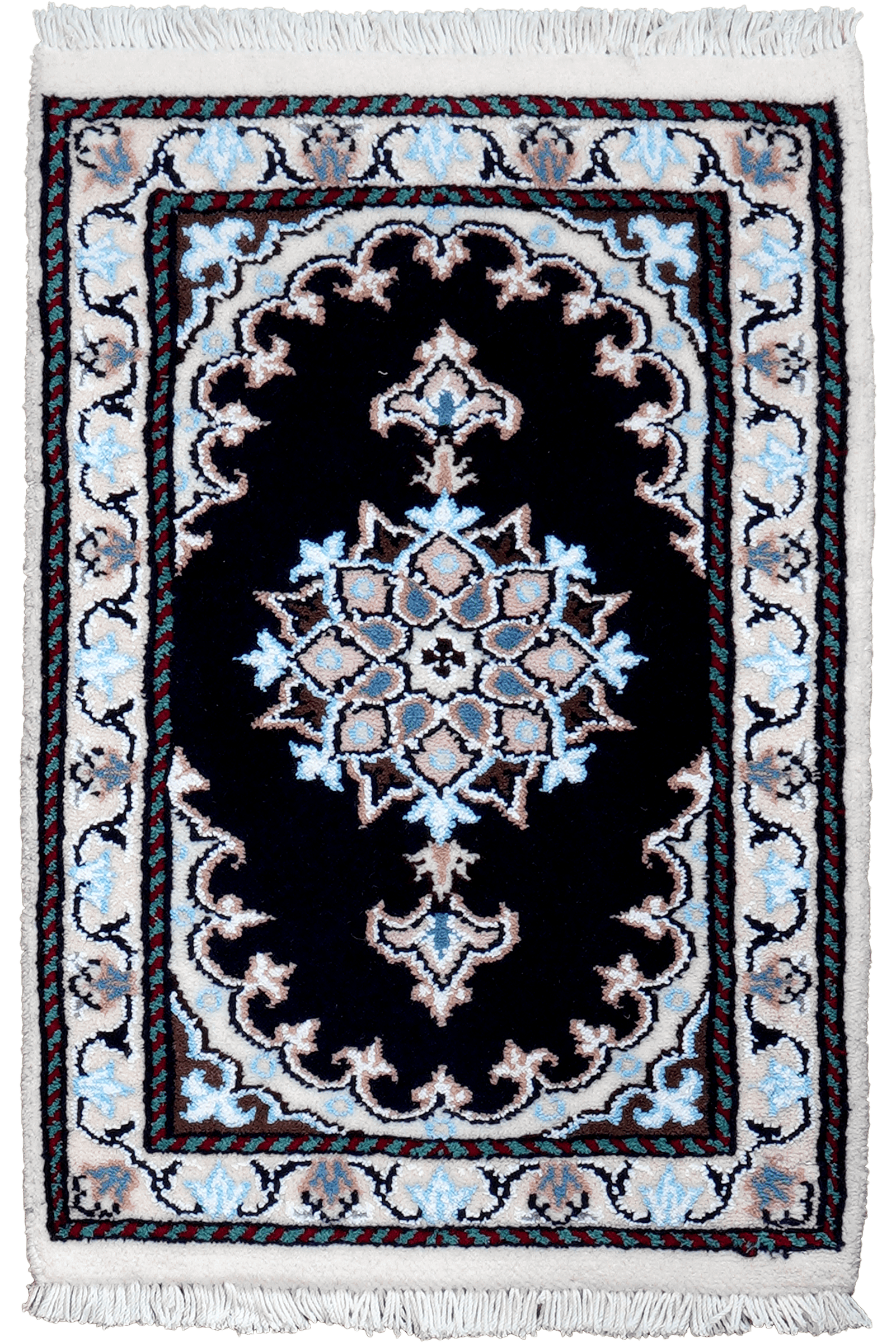 Nain 12La — Hand-knotted, 41x60 cm, Blue, 100% Virgin Wool | Main view