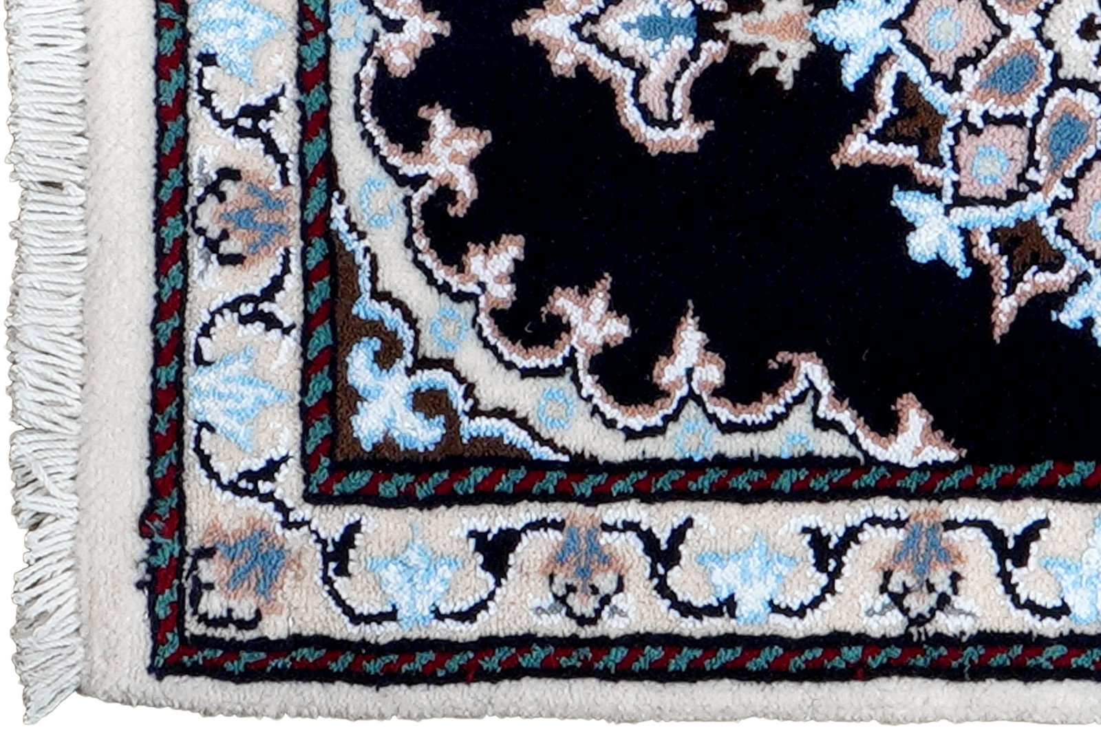 Nain 12La — Hand-knotted, 41x60 cm, Blue, 100% Virgin Wool | View 3