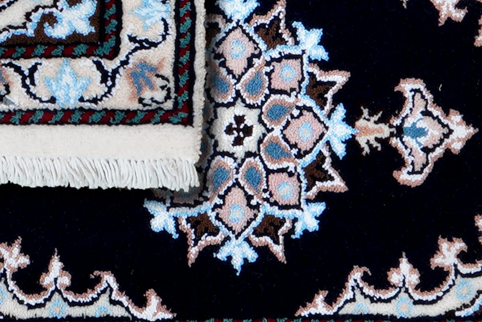 Nain 12La — Hand-knotted, 41x60 cm, Blue, 100% Virgin Wool | View 7
