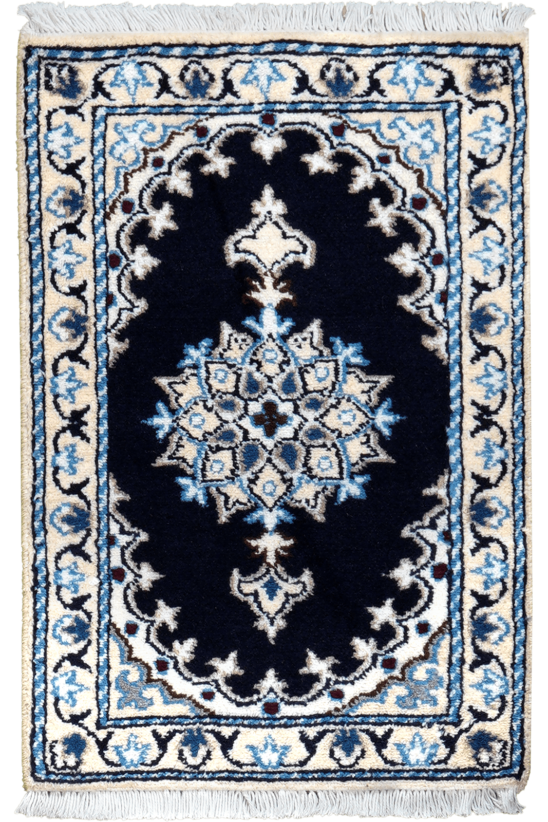 Nain 12La — Hand-knotted, 39x59 cm, Blue, 100% Virgin Wool | Main view