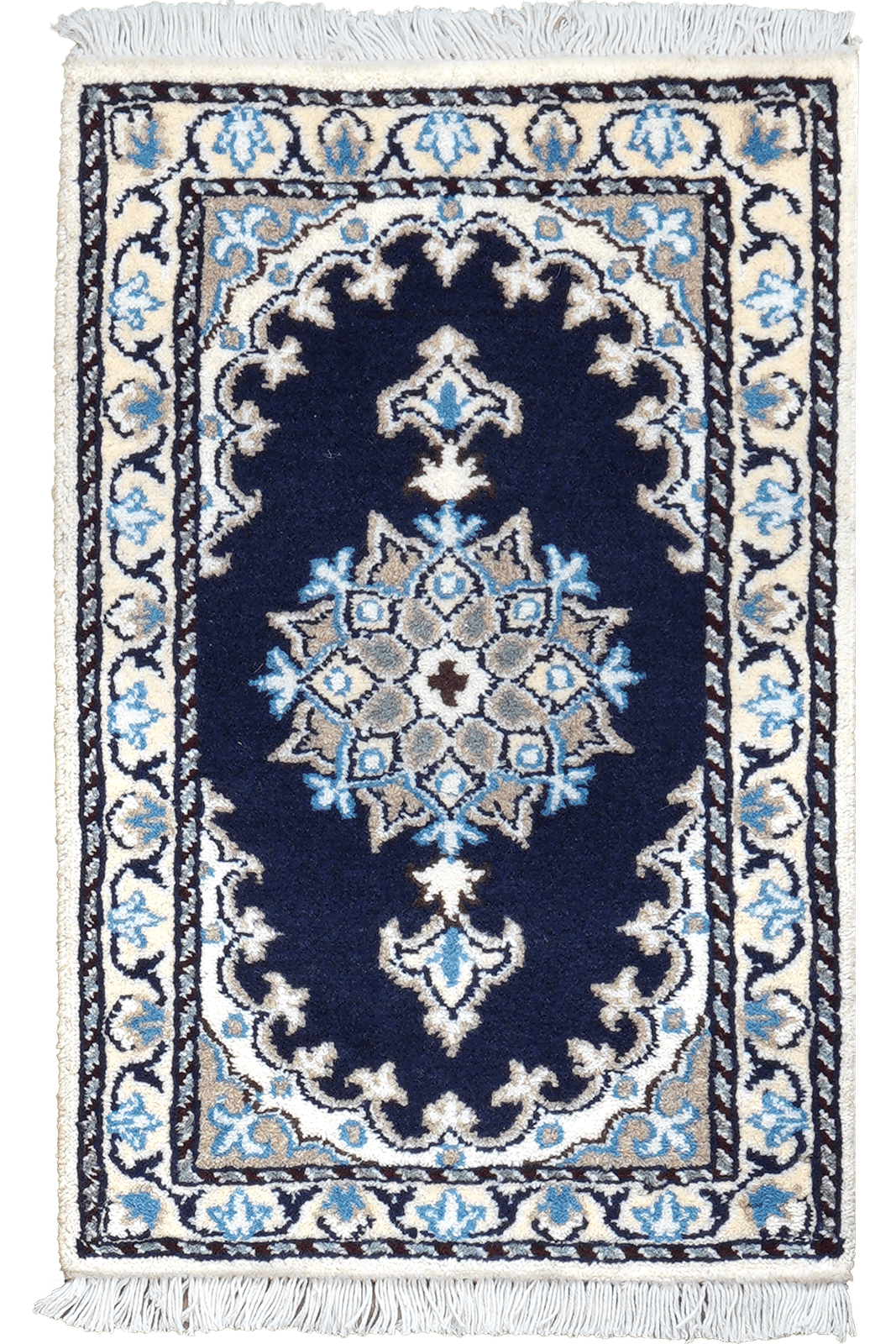 Nain 12La — Hand-knotted, 39x60 cm, Blue, 100% Virgin Wool | Main view