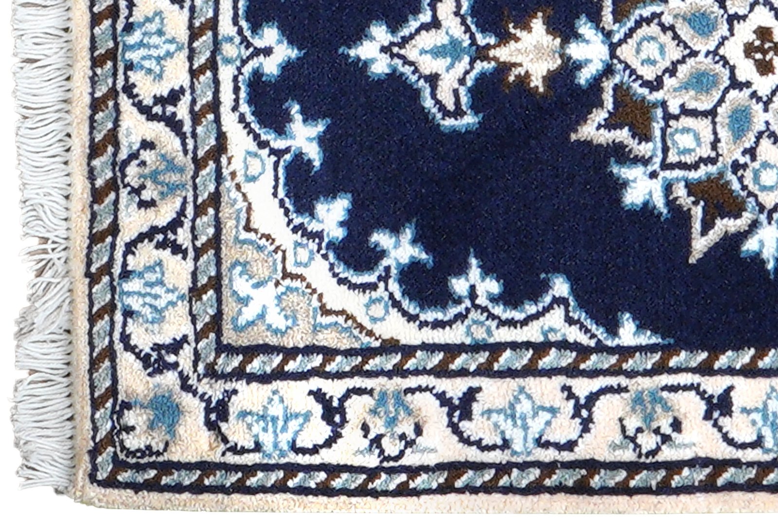 Nain 12La — Hand-knotted, 40x60 cm, Blue, 100% Virgin Wool | View 3