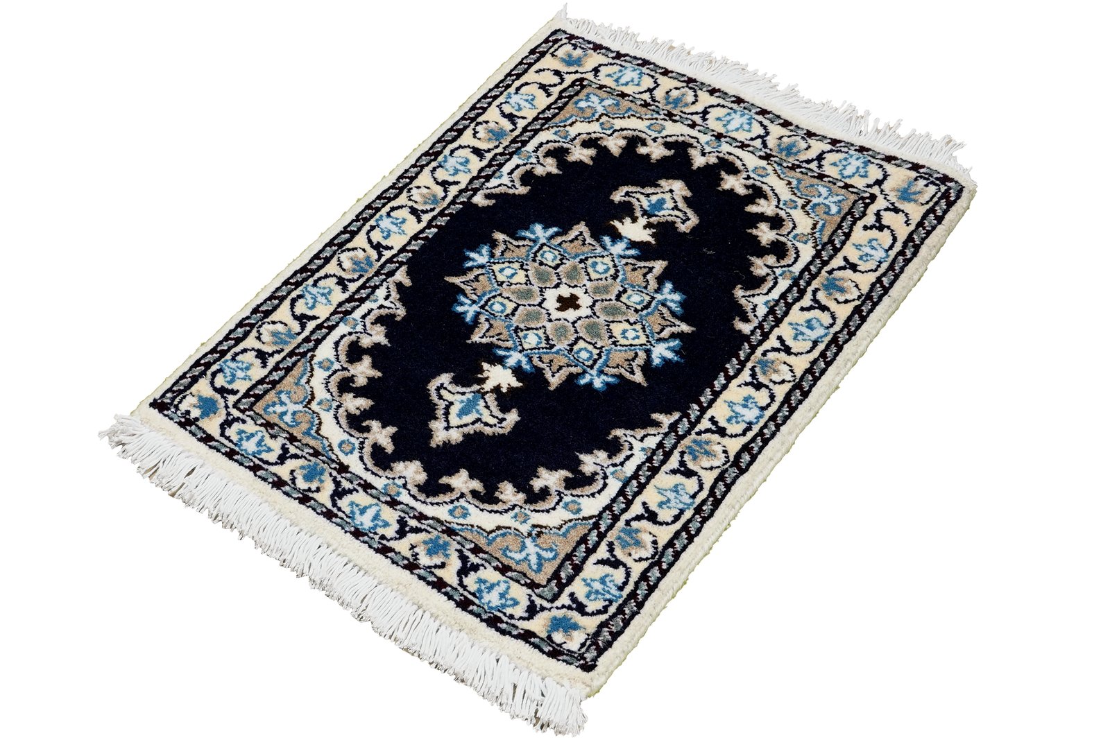 Nain 12La — Hand-knotted, 40x60 cm, Blue, 100% Virgin Wool | View 5