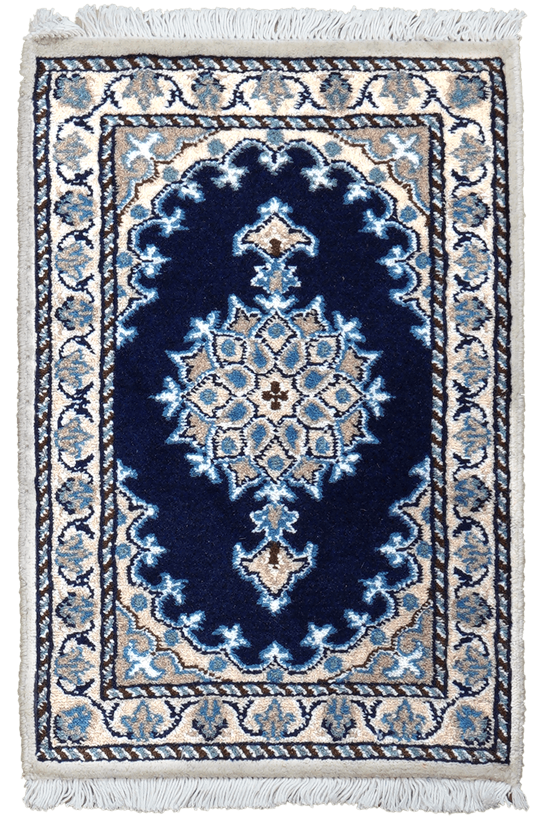 Nain 12La — Hand-knotted, 36x55 cm, Blue, 100% Virgin Wool | Main view