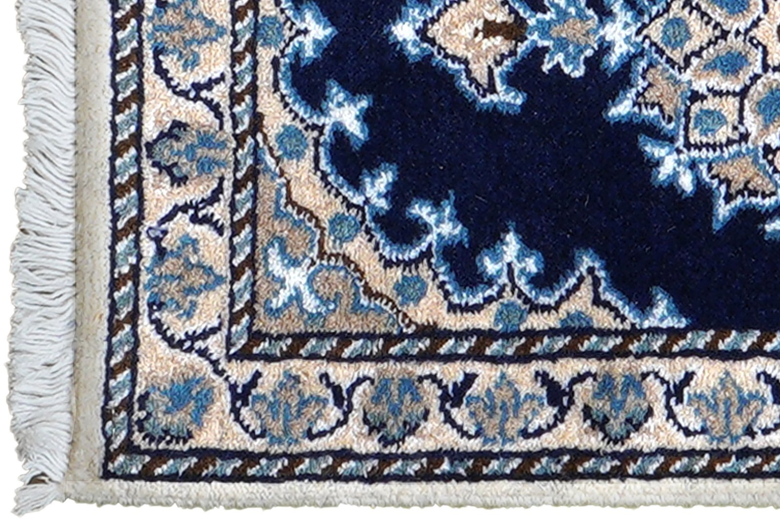 Nain 12La — Hand-knotted, 36x55 cm, Blue, 100% Virgin Wool | View 3