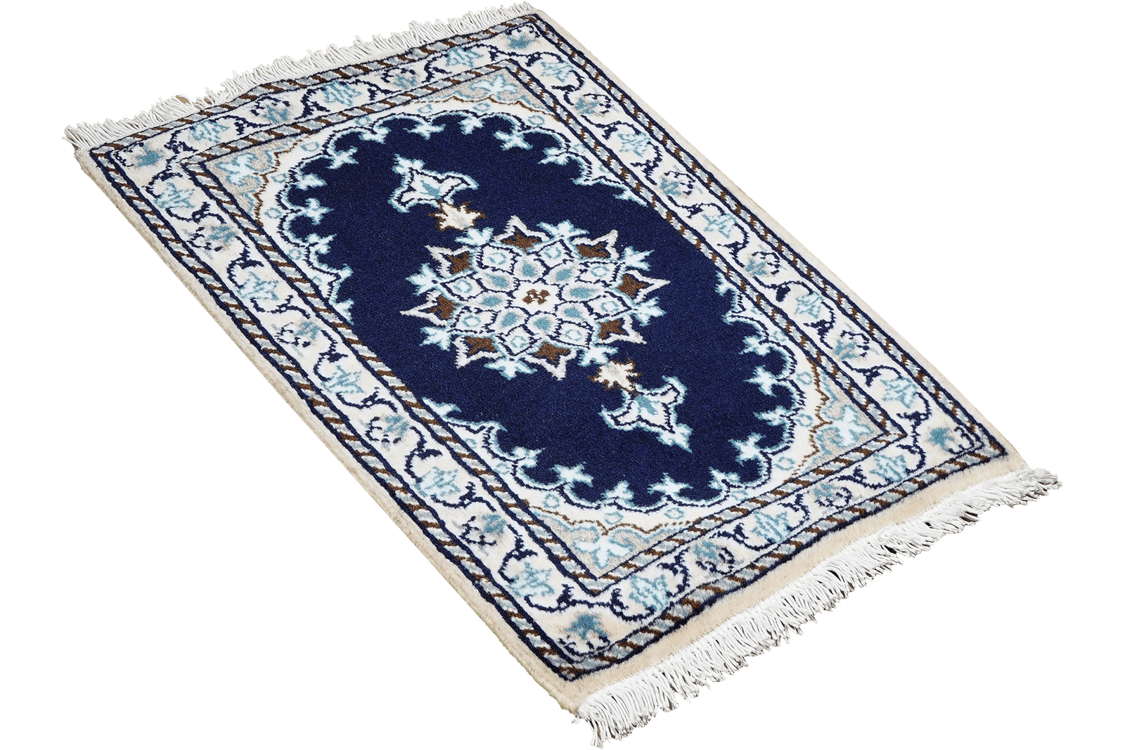 Nain 12La — Hand-knotted, 36x55 cm, Blue, 100% Virgin Wool | View 4